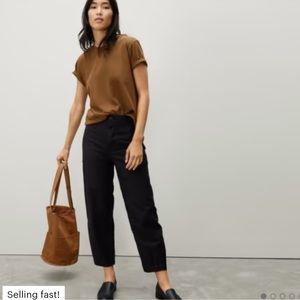 Everlane Black Organic Cotton pants Straight-Leg 0